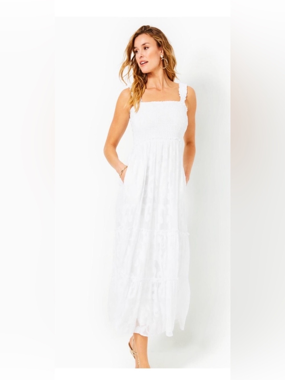 Lilly Pulitzer white smocked Hadley dress